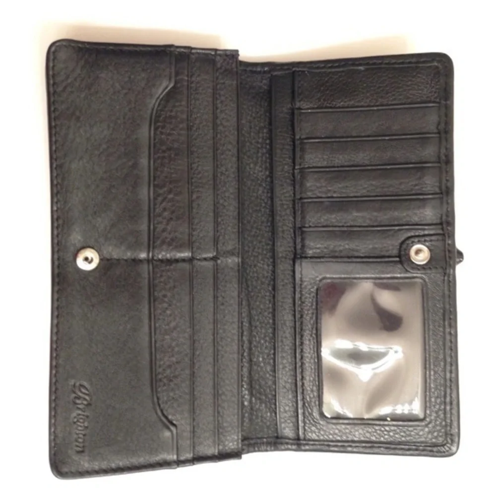 Brighton black brown croc embossed leather wallet